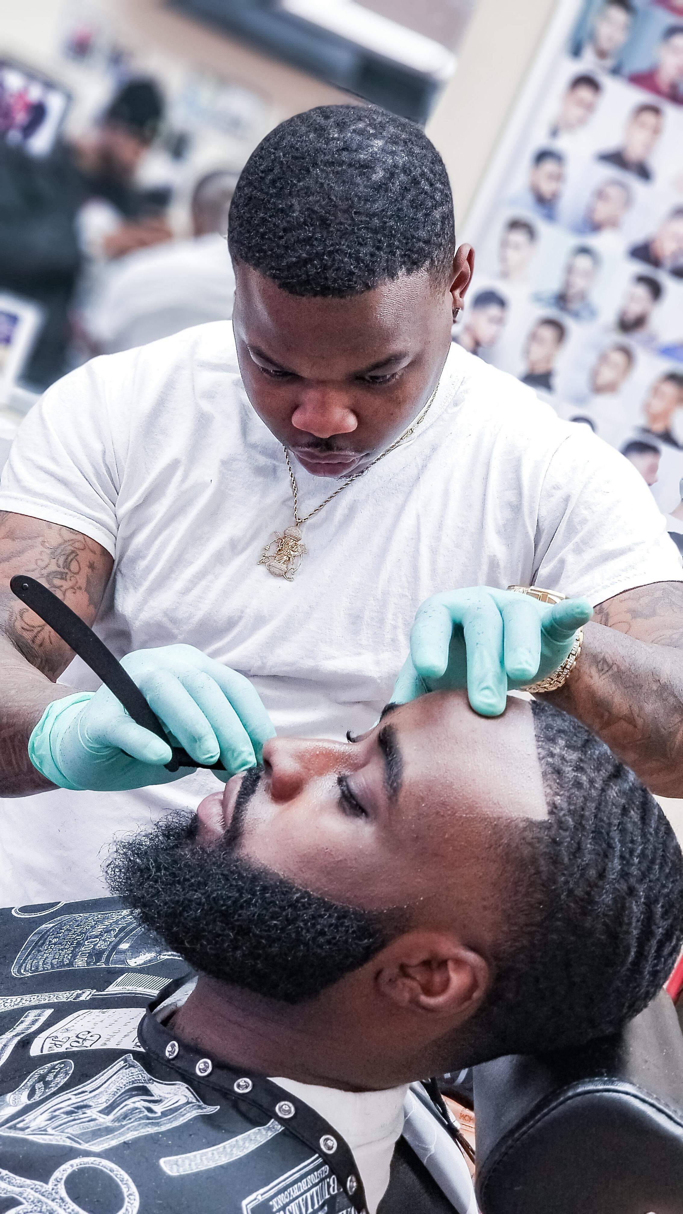 Hot towel shave service at Rizzle Cutz Lansing MI